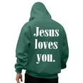 thumbnail image 1 of Mens Jesus Hoodies God Bible Verse Religious Christian Faith Pullover Sweatshirts Spring Fall Dark Green XXL, 1 of 6