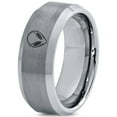 thumbnail image 1 of Mens Jewelry Tungsten Gamer Dainty Gray Ring Fathers Day Best Friend Birthday Gift Xoxo, 1 of 8