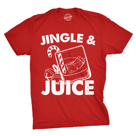 Mens Jingle and Juice T shirt Funny Santa Sarcastic Christmas Party Tee for Guys Graphic Tees