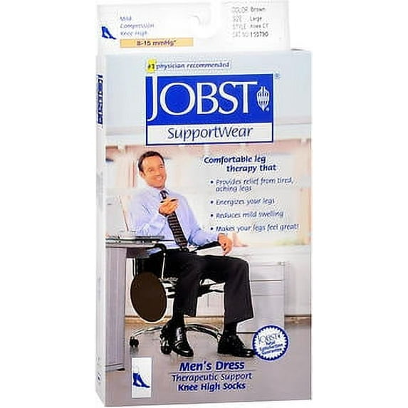 Mens Jobst Mild Support Dress Socks - Brown - Large