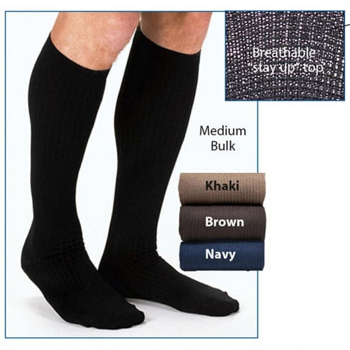 Jobst for Men Ribbed 15-20 Knee High Compression Socks Khaki Medium