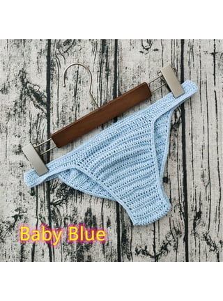 Mens Handmade Crocheted G-String Hollow Out Bulge Pouch Panties Briefs  Thongs Sexy Swimsuit