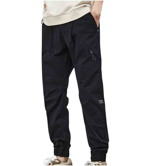 Mens Jogger Pants Casual Straight Fit Cargo Pants Hiking Pants for Men Outdoor Workout Cotton Twill Pant Relaxed Fit