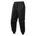 thumbnail image 1 of Mens Jogger Pants Fleece Lined Drawstring Elastic Waist Active Athletic Casual Winter Warm Sweatpants with Zip Pockets (XXL, Black), 1 of 7