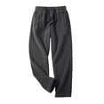 thumbnail image 1 of Mens Jogger Pants Fleece Lined Winter Casual Fall Solid Color Elastic Waist Tie Full Length Pants Dark Gray, 1 of 4
