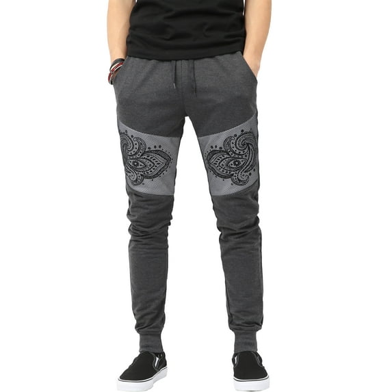 Mens Jogger Pants with Pattern Fleece Comfort Active Sweatpants
