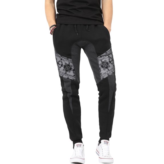 Mens Jogger Pants with Pattern Fleece Comfort Active Sweatpants
