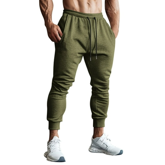 Mens Jogger Sweatpant Athletic-Fit Quick Dry Active Tapered Sweatpants Comfort Casual Drawstring Elastic Waist Jogger Pants Workout Running Gym Trousers with Pockets
