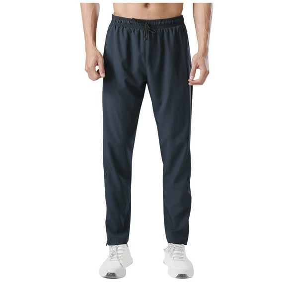 Mens Joggers Mens Sweatpants Men's Solid Color Sports Casual Pants Fitness Loose Fitting Running Training Leg Protectors Long Pants With Slit