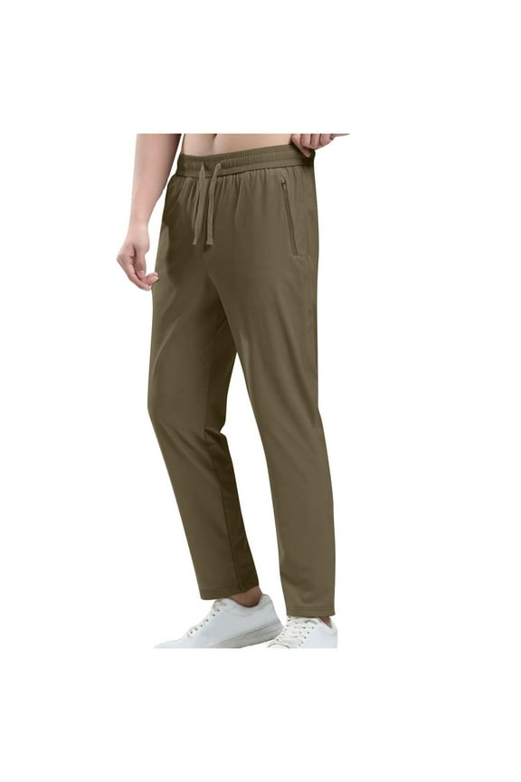 Mens Joggers Pants,Jogging Bottoms Men Solid Color Elasticated Waist Hiking Tracksuit Pants with Zip Pockets Lightweight Track Pants Casual Trousers Activewear Sweat Pants for Gym Workout