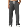 thumbnail image 1 of Mens Joggers Sports Trousers Drawstring Stretch Elastic Waist Sweatpants Casual Smart Work Plain Rugby Trouser Straight Leg Formal Golf Pants for Yoga Workout Fishing Cycling Running, 1 of 5