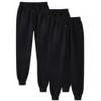 Mens Joggers Sweatpants 3-Pack Solid Color Casual Sports Drawstring Pants Black