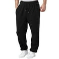 thumbnail image 1 of Mens Joggers with Pockets - Big & Tall Men's Sweatpants, Open Bottom Athletic Pants, Drawstring Waist Black M, 1 of 5