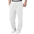 thumbnail image 1 of Mens Joggers with Pockets - Big & Tall Men's Sweatpants, Open Bottom Athletic Pants, Drawstring Waist White S, 1 of 5