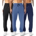 thumbnail image 1 of Potopok Sweat Pants Jogger Zipper Pockets Open Bottom, Sweatpants 3 Pack Men's, 1 of 5