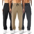 thumbnail image 1 of Potopok Sweat Pants Jogger Zipper Pockets Open Bottom, Sweatpants 3 Pack Men's, 1 of 5