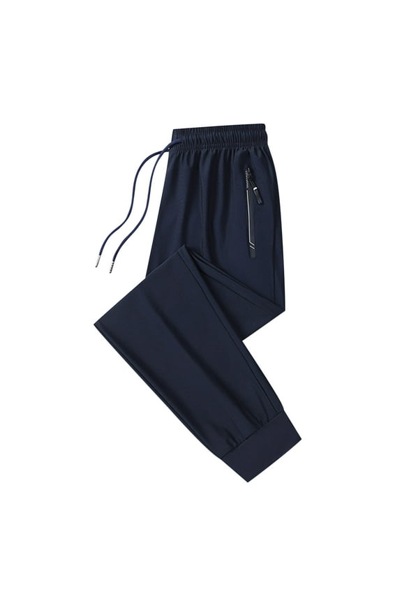 Mens Jogging Bottoms Men Solid Color Pants With Zip Elasticated Waist Tracksuit Bottoms Plain Track Pants with Pockets Casual Trousers Activewear Sweat Pants for Gym Workout