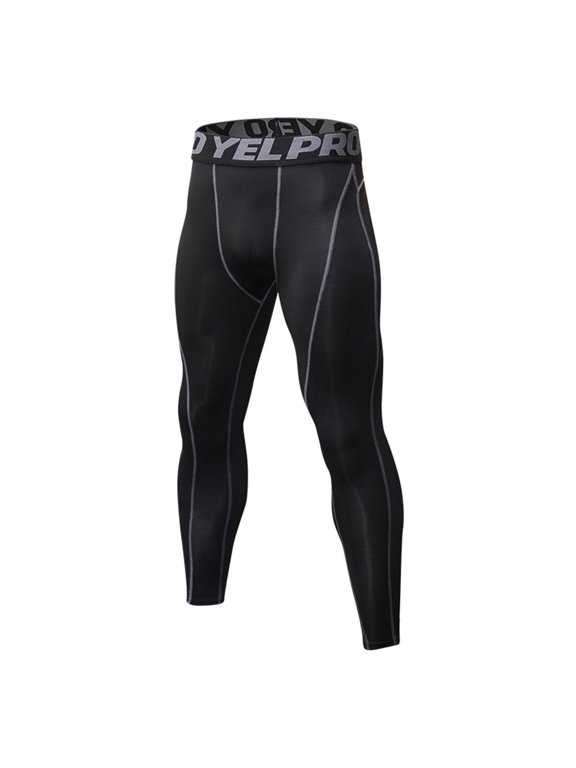 Mens Jogging Pants Mens Thin Solid Exercise Fitness Running Stretch Tight Pants Breathable Training Compression Pants Mens Sweatpants Silver S