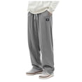 thumbnail image 1 of Mens Jogging Pants with Pockets Mens Casual Corduroy Pants Lightweight Elastic Waist Drawstring Pants Straight Baggy Pants with Pockets, 1 of 6