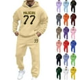 thumbnail image 1 of Mens Jogging Suits 2 Piece Set Casual Jogging Gym Sweat Suits Sweatsuits Sets Outfits with Pockets Fall Winter Clothes, Purple, Size XXXL, 1 of 5