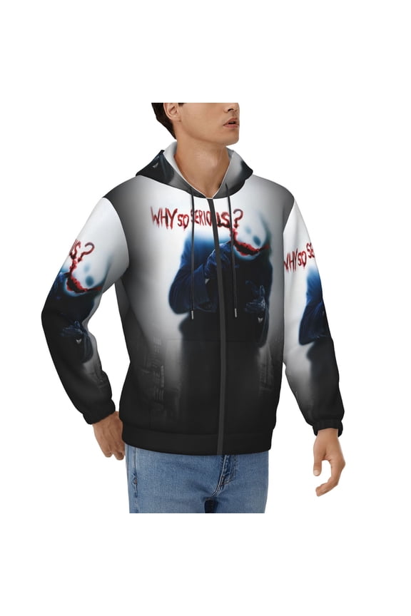 Mens Joker Zip Up Graphic Hoodie with Pockets Comfort Long Sleeve Soft Hoodies
