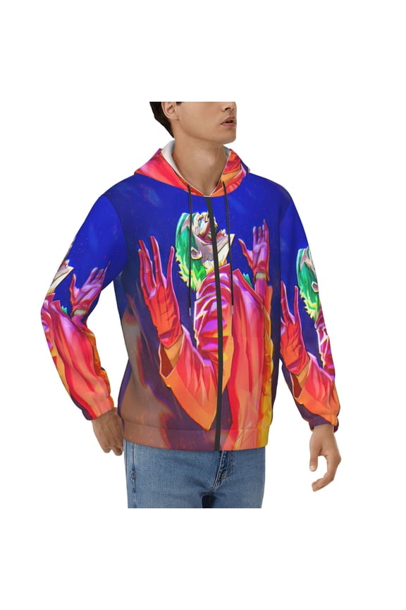 Mens Joker Zip Up Graphic Hoodie with Pockets Comfort Long Sleeve Soft Hoodies