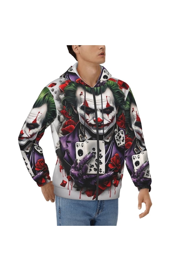 Mens Joker Zip Up Graphic Hoodie with Pockets Comfort Long Sleeve Soft Hoodies