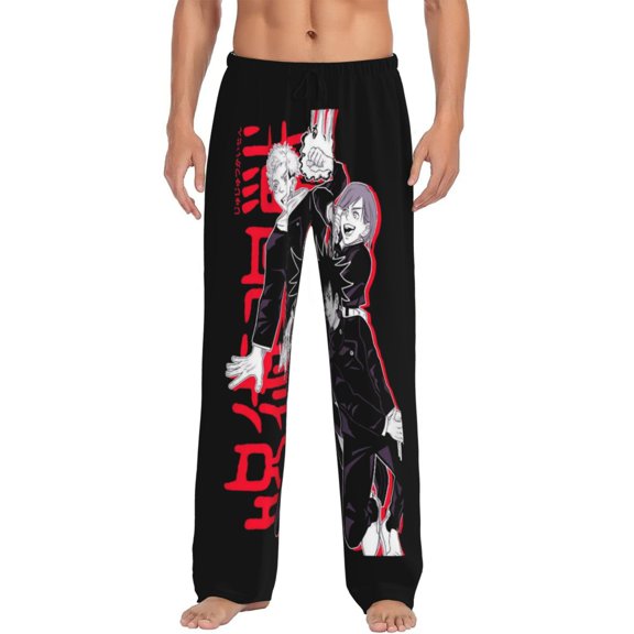 Mens Jujutsu Anime Kaisen Pajama Pants Lounge Pants Super Soft Pajama Bottoms with Pockets Drawstring