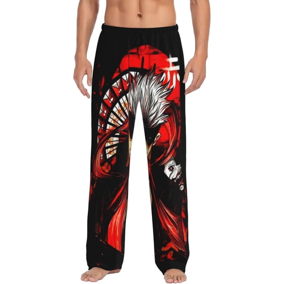 Mens Jujutsu Anime Kaisen Pajama Pants Lounge Pants Super Soft Pajama Bottoms with Pockets Drawstring
