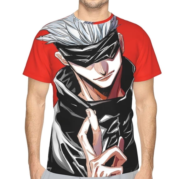 Mens Jujutsu Kaisen 3d Print T-Shirt Crewneck Short Sleeve Tee Shirt