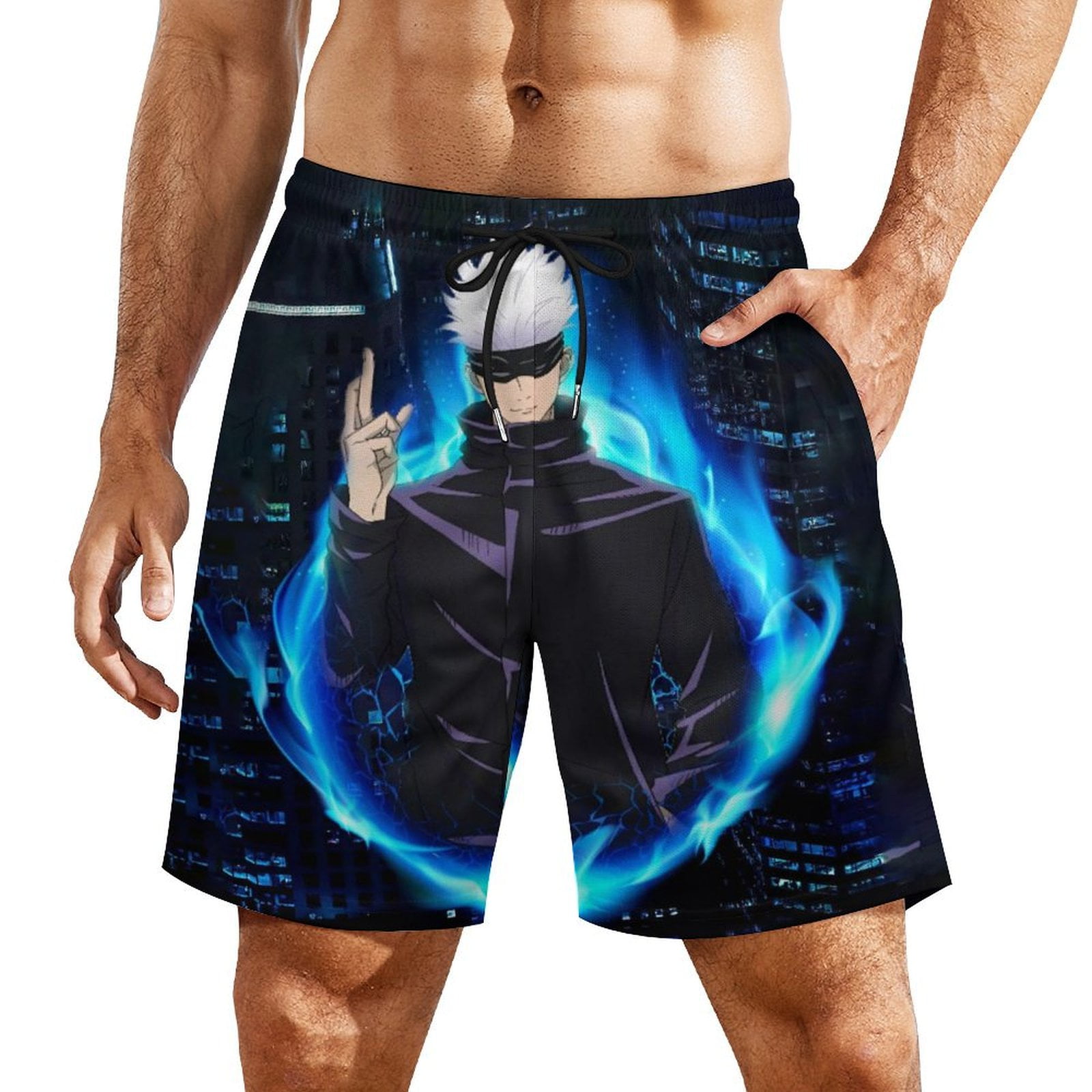 ボードショーツ・レギンス ACME DE LA VIE Mojo Jojo artwork swim short pants 4BUK040 Mens Jujutsu Kaisen Gojo Swim Trunks with Compression Liner