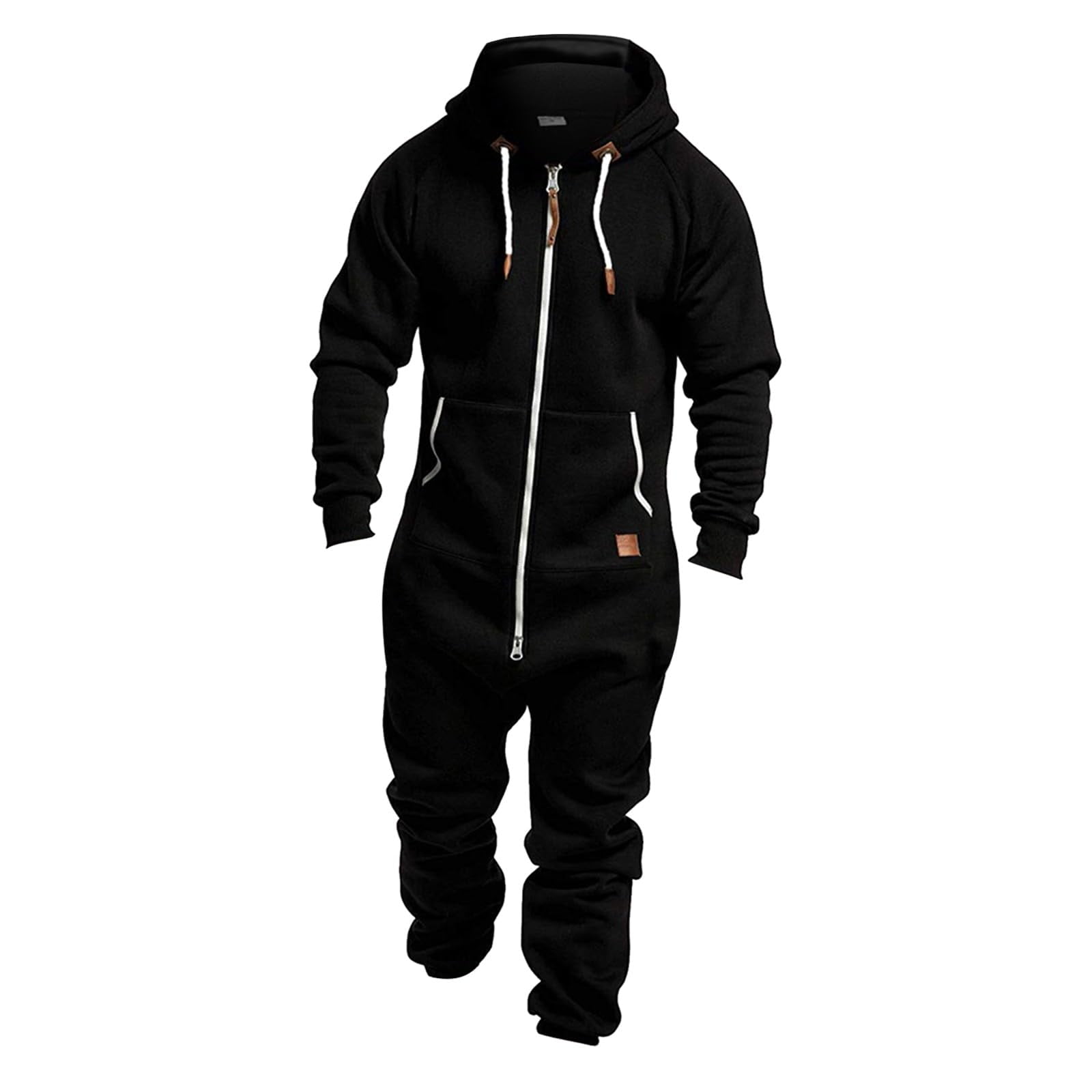 Gennadi Hoppe jumpsuit voor heren, onesie, jogger, eendelig, overall, slim fit, bruin (brown), L