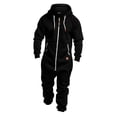 thumbnail image 1 of Mens Jumpsuit Zip Up Hooded Onesie Pajamas Winter Overalls for Men One Piece Tracksuit Playsuit Jogger Rompers, 1 of 2