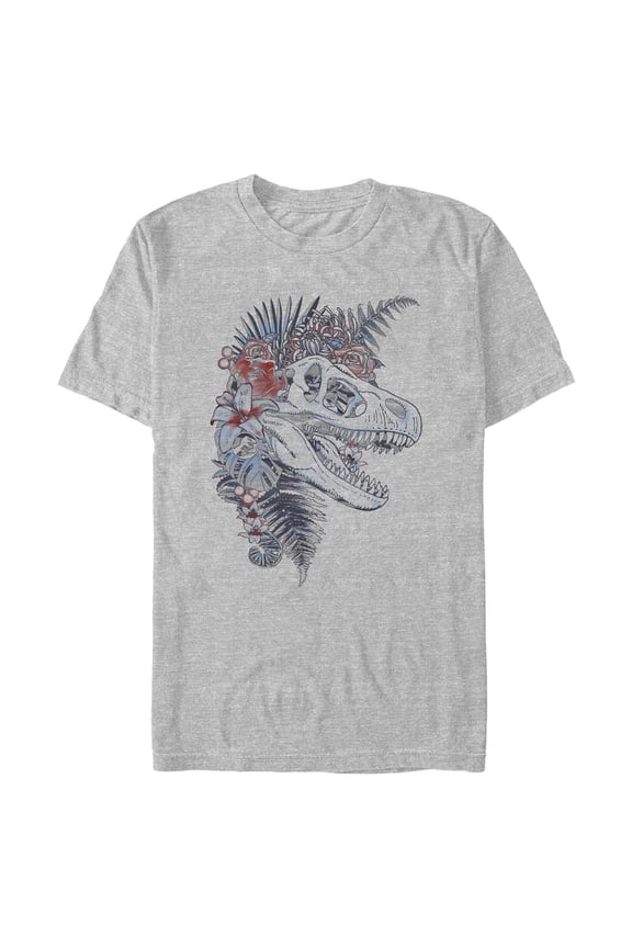 Mens Jurassic World Floral Fossil Head T Shirt
