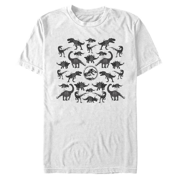 Mens Jurassic World Ink Dino Pattern T Shirt