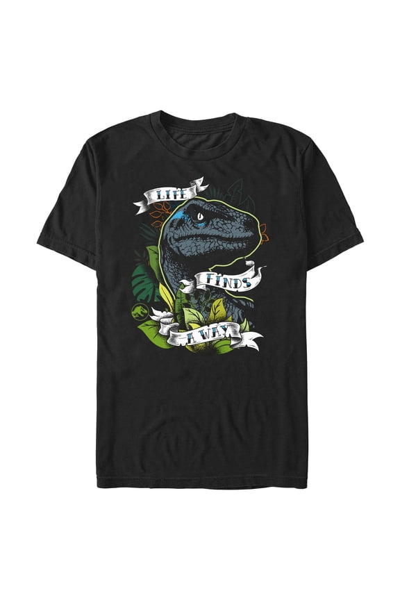 Mens Jurassic World Life Finds A Way Banner T Shirt
