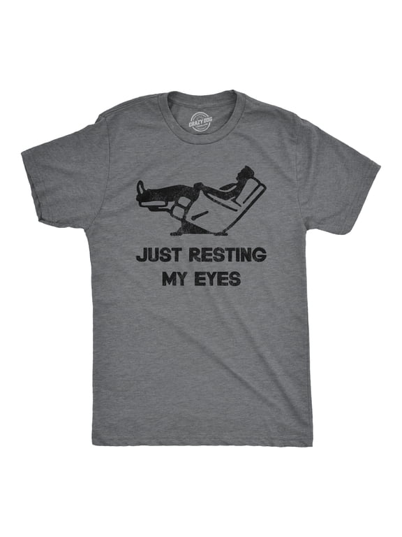 Mens Just Resting My Eyes T Shirt Funny Sarcastic Top Cool Gift for Dad Joke Graphic Tees