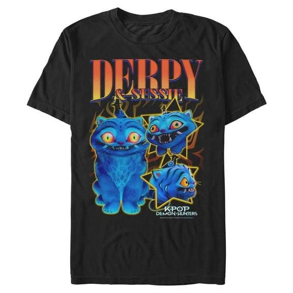 Mens KPop Demon Hunters Derpy and Sussie Friends T Shirt