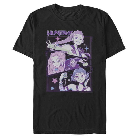 Mens KPop Demon Hunters Huntrix Group Panels T Shirt