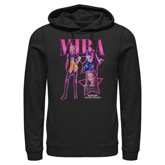 Mens KPop Demon Hunters Mira Super Star Logo Lightweight Hoodie
