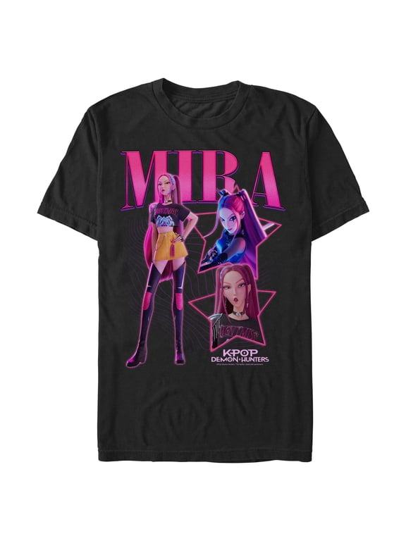 Mens KPop Demon Hunters Mira Super Star Logo T Shirt