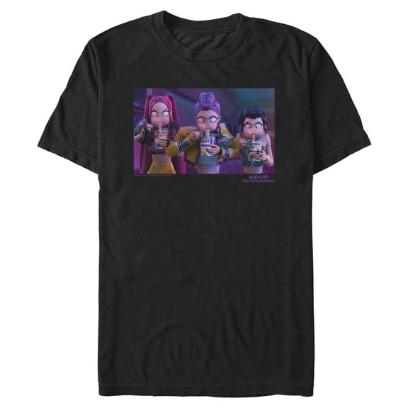Mens KPop Demon Hunters Rumi, Mira and Zoey Ramyeon T Shirt
