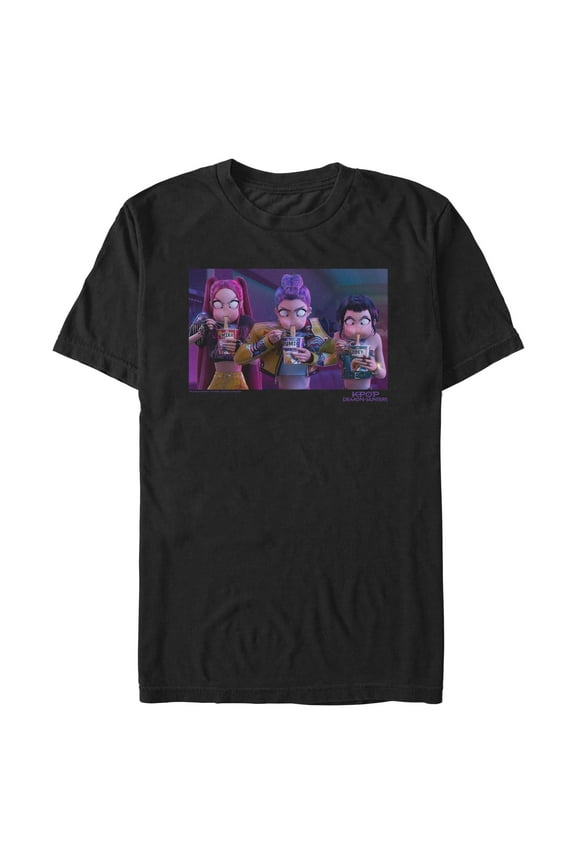 Mens KPop Demon Hunters Rumi, Mira and Zoey Ramyeon T Shirt