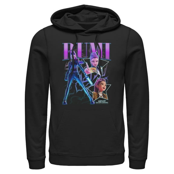 Mens KPop Demon Hunters Rumi Super Star Logo Lightweight Hoodie