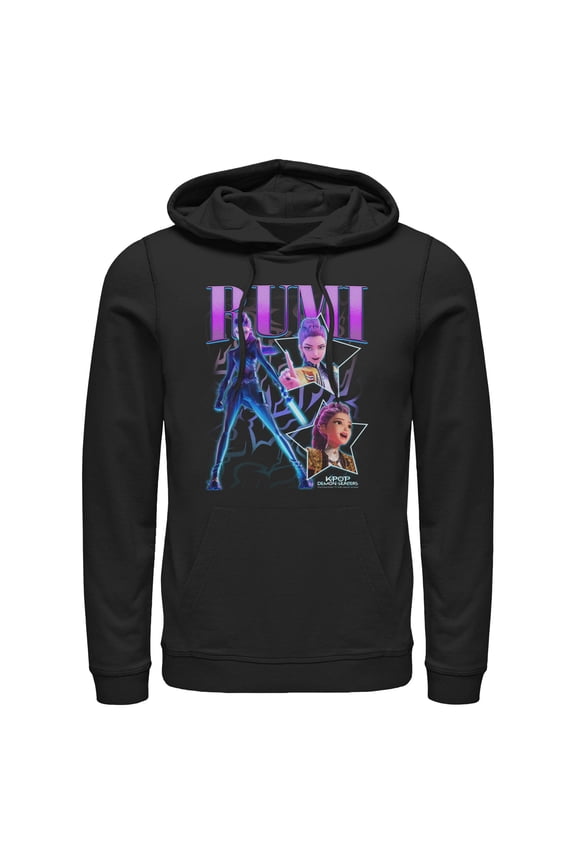 Mens KPop Demon Hunters Rumi Super Star Logo Lightweight Hoodie
