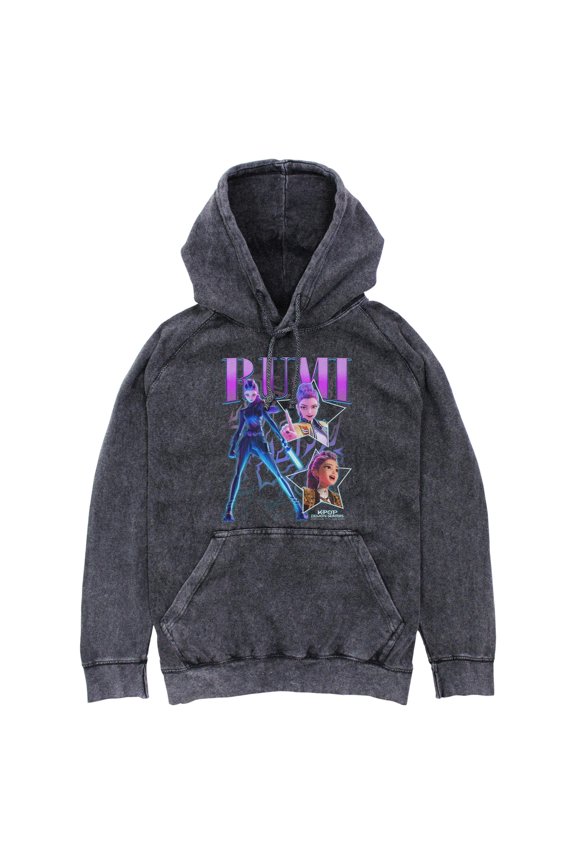 Mens KPop Demon Hunters Rumi Super Star Logo Lightweight Hoodie