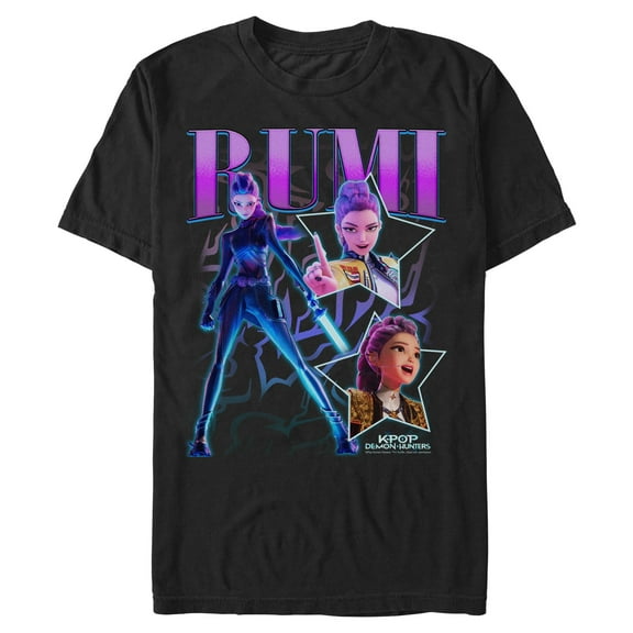 Mens KPop Demon Hunters Rumi Super Star Logo T Shirt