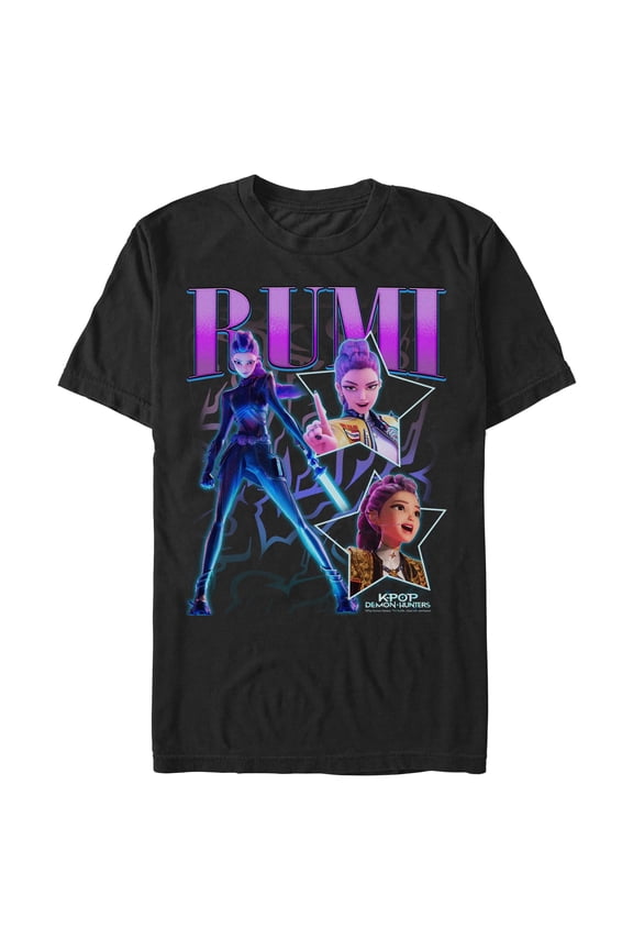 Mens KPop Demon Hunters Rumi Super Star Logo T Shirt