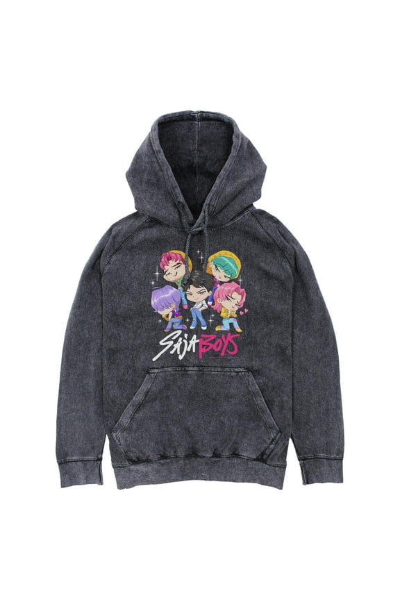 Mens KPop Demon Hunters Saja Boys Chibi Group Lightweight Hoodie