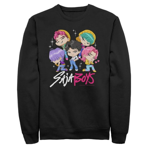 Mens KPop Demon Hunters Saja Boys Chibi Group Sweatshirt